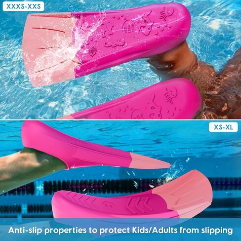 Gintenco Swim Fins, Kids Swim Training Fins for Lap Swimming, Travel Size Flippers with Mesh Bag, Silicone Swimming Fins for Kids Teens Adults Women Men in Saudi Arabia