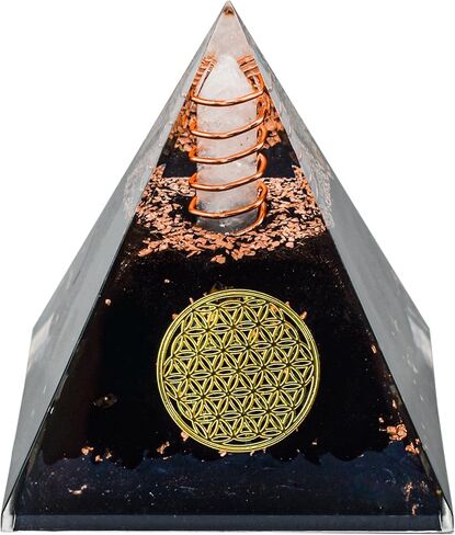 MrMrKura Orgone Pyramid丨Black Tourmaline Organite Orgone Pyramids for Success Money Wealth丨Orgone Energy Pyramid丨Healing Crystal Pyramid丨Meditation Yoga (Black Tourmaline Orgone Pyramid) in Saudi Arabia