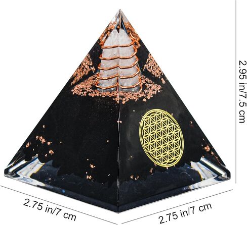 MrMrKura Orgone Pyramid丨Black Tourmaline Organite Orgone Pyramids for Success Money Wealth丨Orgone Energy Pyramid丨Healing Crystal Pyramid丨Meditation Yoga (Black Tourmaline Orgone Pyramid) in Saudi Arabia