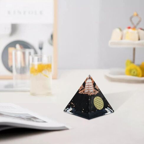 MrMrKura Orgone Pyramid丨Black Tourmaline Organite Orgone Pyramids for Success Money Wealth丨Orgone Energy Pyramid丨Healing Crystal Pyramid丨Meditation Yoga (Black Tourmaline Orgone Pyramid) in Saudi Arabia