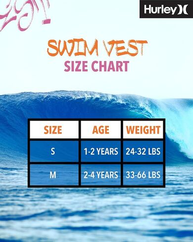 Hurley Infant Swim Vest - Kids Swim Training Vest with Head Support - Learn to Swim Jackets for Kids (1-4 Years, 24-66lbs) in Saudi Arabia