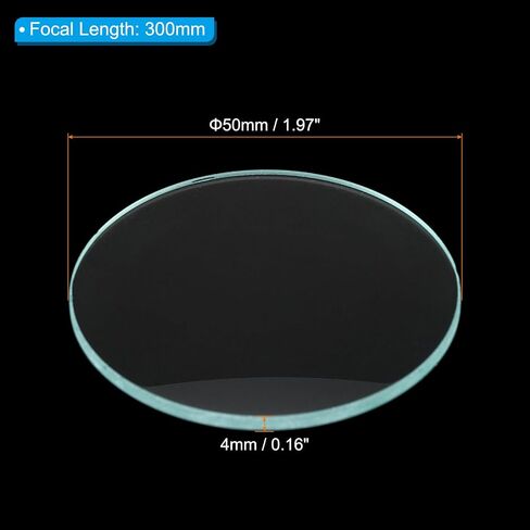 PATIKIL 12" (300mm) Focal Length Flat Convex Lens, 3 Pack 50mm Diameter 4mm Height Glass Optically Polished Round Edges Lens for Physics Experiment, Clear in Kuwait