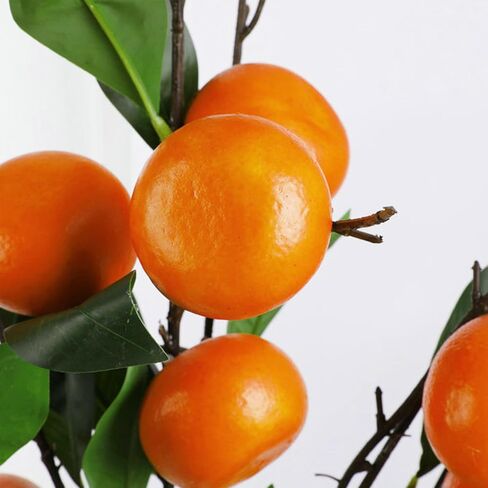Wnvivi 10Pcs 19.7 Inch Artificial Tangerine Lemon Branches,Fake Orange Branch,Lifelike Fake Lemon Stems Faux Fruit Plants for Home Decor DIY Bouquet Cake Decoration(A2) in Saudi Arabia