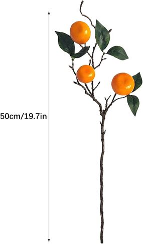 Wnvivi 10Pcs 19.7 Inch Artificial Tangerine Lemon Branches,Fake Orange Branch,Lifelike Fake Lemon Stems Faux Fruit Plants for Home Decor DIY Bouquet Cake Decoration(A2) in Saudi Arabia