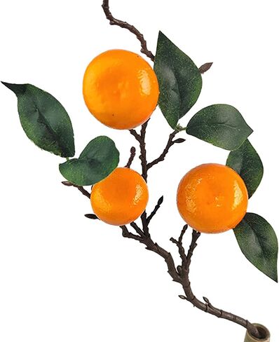Wnvivi 10Pcs 19.7 Inch Artificial Tangerine Lemon Branches,Fake Orange Branch,Lifelike Fake Lemon Stems Faux Fruit Plants for Home Decor DIY Bouquet Cake Decoration(A2) in Saudi Arabia