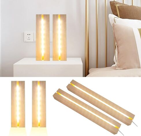 قاعدة عرض مستطيلة LED بلون دافئ، قاعدة عرض مستطيلة مقاس 11.8 بوصة، قاعدة خشبية مضاءة من الكريستال للأكريليك والكريستال والضوء الليلي وفن الراتنج الزجاجي - قطعتان in Kuwait