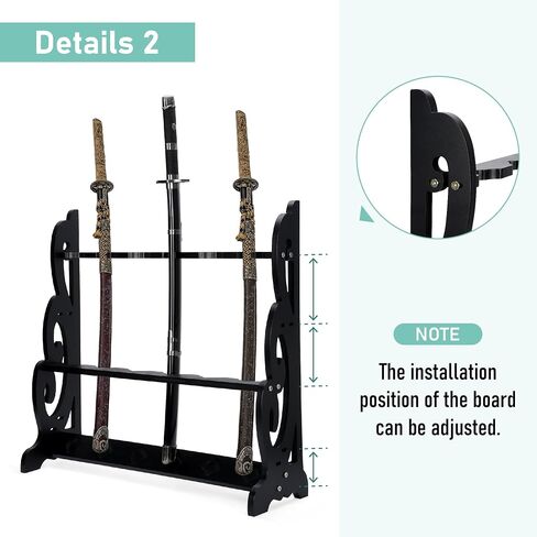 lukar Vertical Sword Stand Floor, 6 Tier Katana Holder Stand, Wooden Sword Rack Floor Standing, Large Sword Display Stand, Japanese Samurai Sword Holder in Saudi Arabia