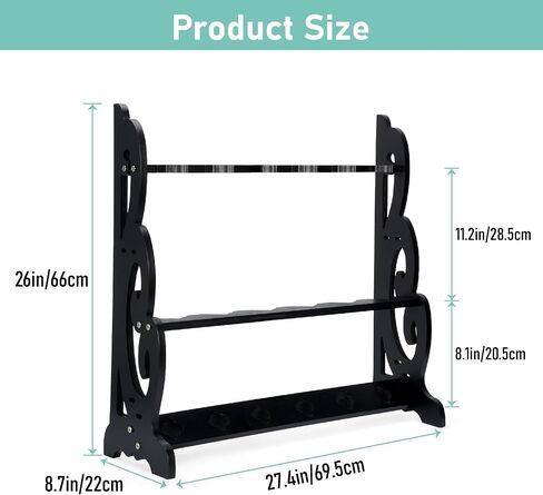 lukar Vertical Sword Stand Floor, 6 Tier Katana Holder Stand, Wooden Sword Rack Floor Standing, Large Sword Display Stand, Japanese Samurai Sword Holder in Saudi Arabia