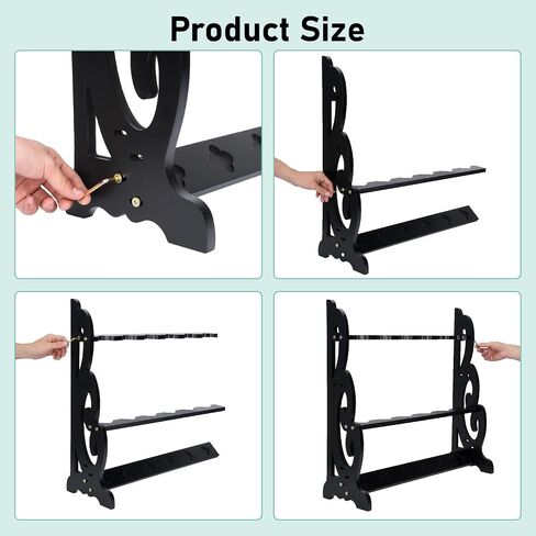 lukar Vertical Sword Stand Floor, 6 Tier Katana Holder Stand, Wooden Sword Rack Floor Standing, Large Sword Display Stand, Japanese Samurai Sword Holder in Saudi Arabia