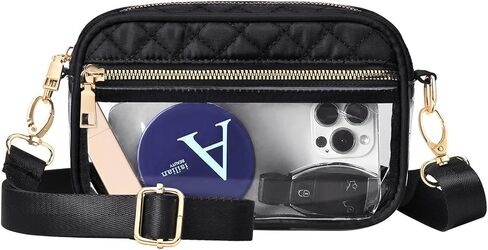 حقيبة شفافة من HULISEN لمناسبات الاستاد، محافظ سوداء شفافة للنساء في الاستاد، حقيبة الحفلات الموسيقية ليوم اللعبة، حدث رياضي in Kuwait