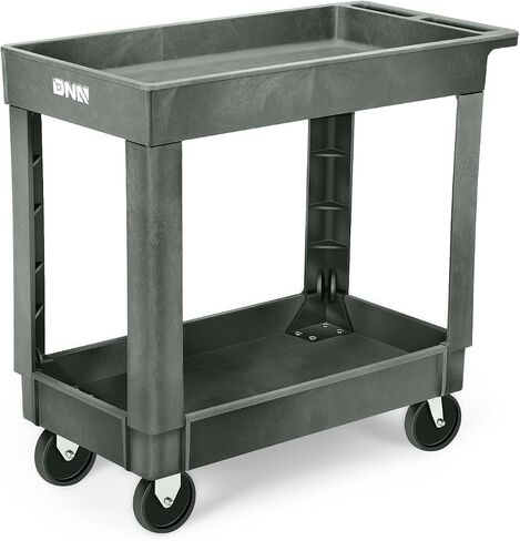 DNA MOTORING 3-Shelf Rolling Utility Cart, 34x17x30.7 Inches, 3 Tier Small Tray Top Service Carts with Wheels & Storage Handle for Warehouse Garage Hotel School, TOOLS-00572 in Saudi Arabia