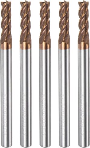 5pcs Carbide Square End Mills 3.5mm (9/64") Dia 4mm (5/32") Shank 50mm (2") Long HRC55 TiSiN Coated Micro-Grain Tungsten Carbide 4 Flutes Milling Bit Cutter in Saudi Arabia