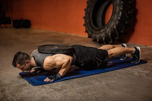 Harbinger Ribbed Durafoam Exercise Mat 5/8-Inch, Blue in Saudi Arabia