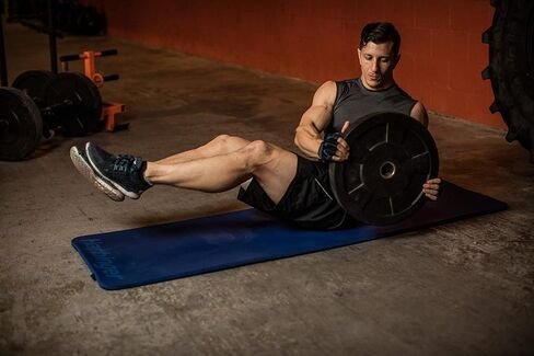 Harbinger Ribbed Durafoam Exercise Mat 5/8-Inch, Blue in Saudi Arabia