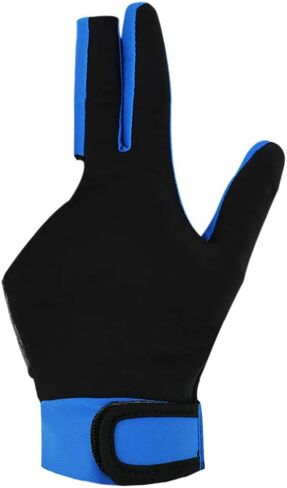 Billiard Glove with Pad for Left Bridge Hand 1 Piece, 3 Fingers Elastic Lycra Stretchable Pool Cue Snooker Glove (Blue - L) in Saudi Arabia
