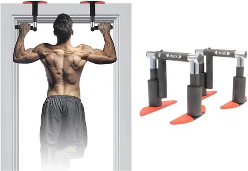 HealthKNOCKS Portable PULL UP BAR | NO SCREW doorway crossgrip Pull Up Bar | Adjustable Door Frame Pull Up Bar Handles for work from home fitness | 250lbs capacity in Saudi Arabia