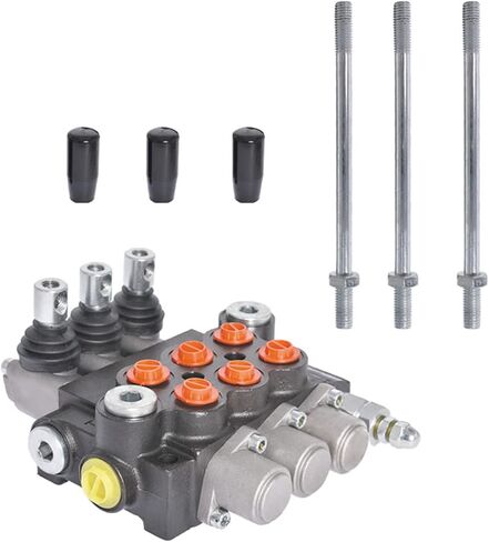 صمام التحكم الاتجاهي الهيدروليكي أحادي الكتلة، 3 بكرات 13 GPM صمام اللودر الهيدروليكي، منافذ SAE، صمام التحكم الاتجاهي ذو التمثيل المزدوج 3600 رطل لكل بوصة مربعة للجرارات الصغيرة in Kuwait