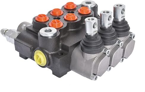 صمام التحكم الاتجاهي الهيدروليكي أحادي الكتلة، 3 بكرات 13 GPM صمام اللودر الهيدروليكي، منافذ SAE، صمام التحكم الاتجاهي ذو التمثيل المزدوج 3600 رطل لكل بوصة مربعة للجرارات الصغيرة in Kuwait