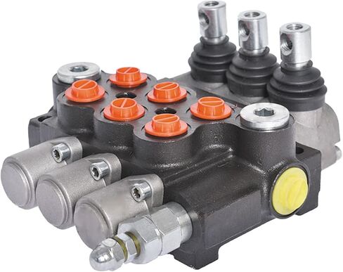 صمام التحكم الاتجاهي الهيدروليكي أحادي الكتلة، 3 بكرات 13 GPM صمام اللودر الهيدروليكي، منافذ SAE، صمام التحكم الاتجاهي ذو التمثيل المزدوج 3600 رطل لكل بوصة مربعة للجرارات الصغيرة in Kuwait