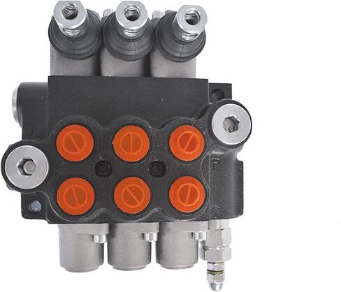 صمام التحكم الاتجاهي الهيدروليكي أحادي الكتلة، 3 بكرات 13 GPM صمام اللودر الهيدروليكي، منافذ SAE، صمام التحكم الاتجاهي ذو التمثيل المزدوج 3600 رطل لكل بوصة مربعة للجرارات الصغيرة in Kuwait