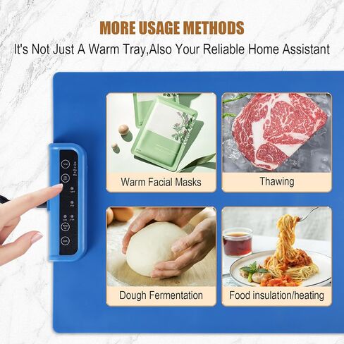 Electric Warming Tray 2024 New，Portable Silicone Food Warmer Heater Mat，Travel Roll Up Fast Heating Pad，Foldable Keep Plates Fast Warm for Buffets Party，Large Surface Area with Adjustable Temperature in Saudi Arabia