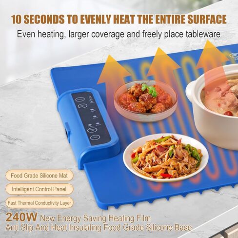 Electric Warming Tray 2024 New，Portable Silicone Food Warmer Heater Mat，Travel Roll Up Fast Heating Pad，Foldable Keep Plates Fast Warm for Buffets Party，Large Surface Area with Adjustable Temperature in Saudi Arabia