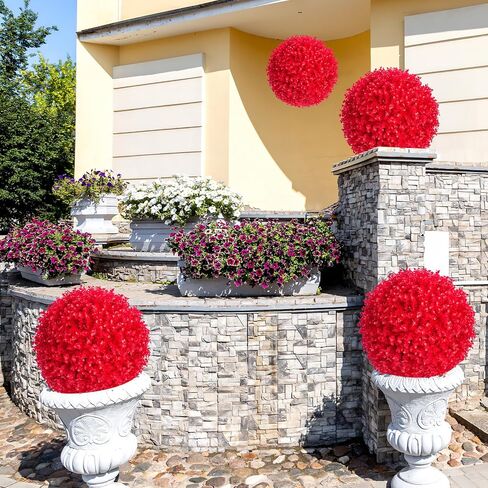 DANF 2 Pack Boxwood Balls 16 Inch, Artificial Plant Topiary Ball 8 Layers Leaves, Faux Round Boxwood Plants for Patio Backyard Garden Wedding Party Decor (Purple) in Saudi Arabia
