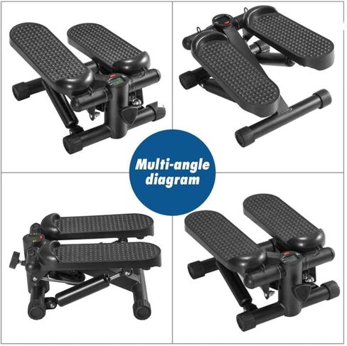 Exercise at Home with Mini Stair Stepper: 250 lb Capacity, Workout Machine with Bull Rope + Set of Resistance Band as Gift, black in Saudi Arabia