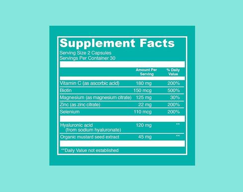 مكملات حمض الهيالورونيك من البروتينات الحيوية مع 120 ملجم من حمض الهيالورونيك و150 ميكروجرام من البيوتين و180 ملجم من فيتامين ج - 60 كبسولة in Kuwait