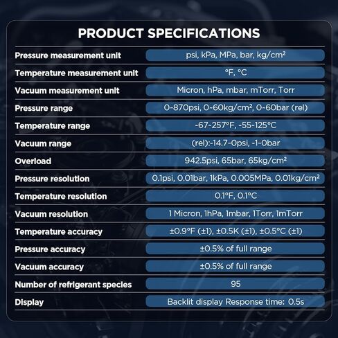 مشعب رقمي ذكي، مجموعة قياس مشعب تيار متردد LM160، مقاييس متعددة للتكييف والتبريد مع وضع الإخلاء، وضع التبريد واختبار تسرب الضغط in Kuwait