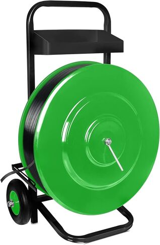 SOKO Strapping Cart, Heavy Duty Strapping Dispenser for Polypropylene (PP)/Plastic Steel/Fibre Strapping Coils with 8'' or 16'' Core Size, Portable Strapping Dispenser Banding Cart Built-in Tray in Saudi Arabia