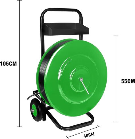 SOKO Strapping Cart, Heavy Duty Strapping Dispenser for Polypropylene (PP)/Plastic Steel/Fibre Strapping Coils with 8'' or 16'' Core Size, Portable Strapping Dispenser Banding Cart Built-in Tray in Saudi Arabia