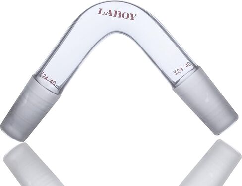 محول Laboy Glass 75 درجة، محول منحني من زجاج البورسليكات مع وصلات داخلية 24/40 لتزويد مختبر المختبر in Kuwait