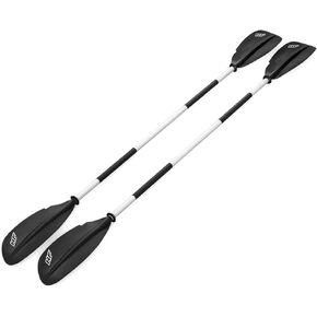 Bestway Hydro Force 91 Inch 5 Piece Adjustable Lightweight Aluminum Locking Kayak Paddle with Soft Comfort Hand Grip and 3 Lock Positions, Black/White