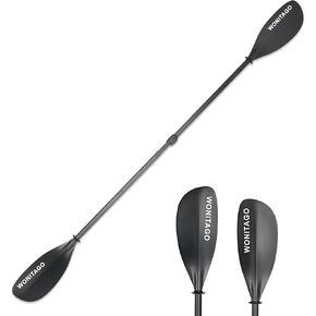 Full Carbon Fiber Kayak Paddle with Large Paddle Blade, 2-Piece, Floating Adjustable Kayak Paddles with Paddle Bag, 215-225 cm/85-89 Inches