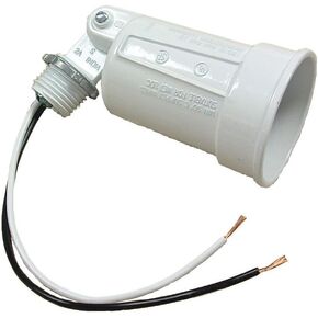 Hubbell-Raco 5606-1 5606 Lamp Holder, 100 W, Par38, Die Cast Zinc, White