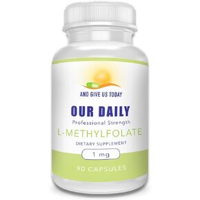 Our Daily Vites L-Methylfolate 1mg / 1000 mcg Maximum Strength Active Folate, 5-MTHF, Filler Free, Gluten Free, Non-GMO, Vegetarian Capsules 90 Count (Pack of 1)