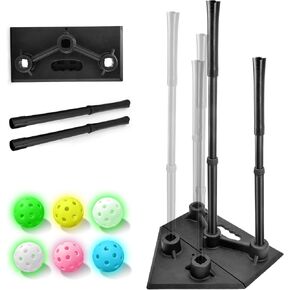 Baseball Softball Batting Tee,Adjustable Height Teeball Tee for Kids,5 Position Youth Hitting Tee for Teeball, Baseball with Bonus Plastic Training Balls
