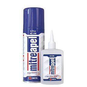 MITREAPEL Super CA Glue (1.7 oz.) with Spray Adhesive Activator (6.7 fl oz.) - Crazy Craft Glue for Wood, Plastic, Metal, Leather, Ceramic - Cyanoacrylate Glue for Crafting and Building (1 Pack)