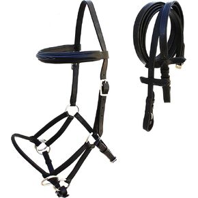 CHALLENGER English Horse Black Leather All-Purpose Trail Bridle Reins 803AXBK