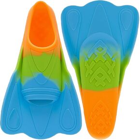 Kids Swim Fins,Short Youth Swim Flippers for Kids Swimming Training Fins for Lap Swimming Pool Snorkeling for Children Girls Boys Beginner