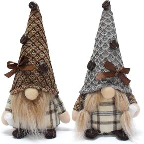 قطعتان من تماثيل القهوة من القطيفة ديكورات سويدية Tomte Elf Doll Nisse هدايا Coffee Gonk Couple Gnome لصينية القهوة وبار المكتب وديكورات المنزل in Kuwait