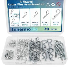 210PCS 7 Sizes Cotter Pin Assortment Kit Zinc Plated Steel R Shaped Small Hardware Hitch Pins Clip Cotter Pins Set OLA011-210