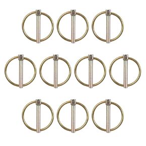 3/16" Lynch Pin, 10 Pcs Carbon Steel Linch pins with Ring Heavy Duty Quick Release L-Pin Lock for Bike Boat Farm Tractors Trailers Trucks (Dia 4.5mm*Length 36mm)