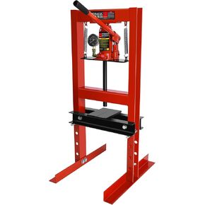 12 Ton Hydraulic Press,Benchtop Press with Press Plates,Adjustable Working Table Height,H Frame,Metal Hydraulic Shop Press for Automotive,Store,Home Mechanics,Rear Wheel Bearing Blue