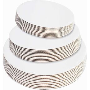 ONE MORE 18-Pack White Cake Board Rounds,Circle Cardboard Round Base 6,8 and 10 inch, Disposable Coated Cake Plate 6 of Each Size,Pack of 18