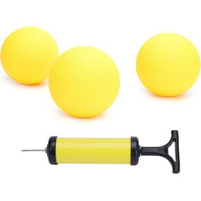 Roundnet Game Pro Ball (Tournament Edition) with Improved Spin Replaceable Competitive Balls 3-Pack with Pump