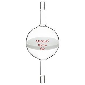 stonylab Filtering Tube, G2 Sand Core Lab Filter Tube with 10 mm Hose Connection for Chemical Experiment, 65 mm Filter Diameter