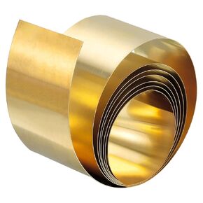 uxcell Brass Sheet Roll, 0.1x30x1000mm Brass Foil Roll Brass Strip Gold for Crafts, Electrical Repairs, Grounding