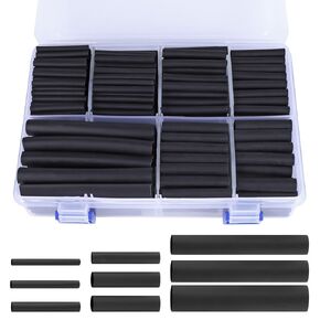 415 PCS 3：1 White Heat Shrink Tubing Assortment Kit Large Diameter 7 Size, 3/32" 1/8" 3/16" 1/4" 3/8" 1/2" 3/4" No Wrinkle Electrical Tube for Wires,Marine Grade with Adhesive Lined Waterproof